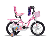 Hero Fairy 16T Bicycle for Kids with Mudguard and Training Wheel | Single Speed | Easy Self Assembly | Rigid Fork | Pink-White | Ideal for Girls